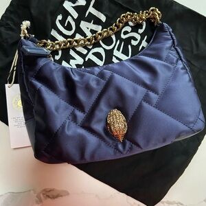 Kurt Geiger Dark Blue Shoulder Bag with Gold Accents